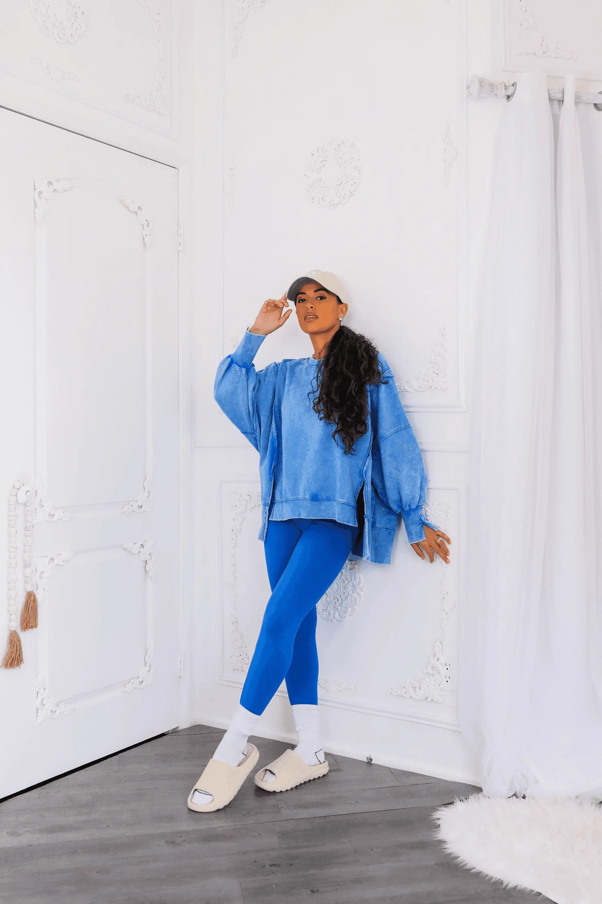 Oversized Mineral Wash Pullover With Leggings Set| SurelyMine