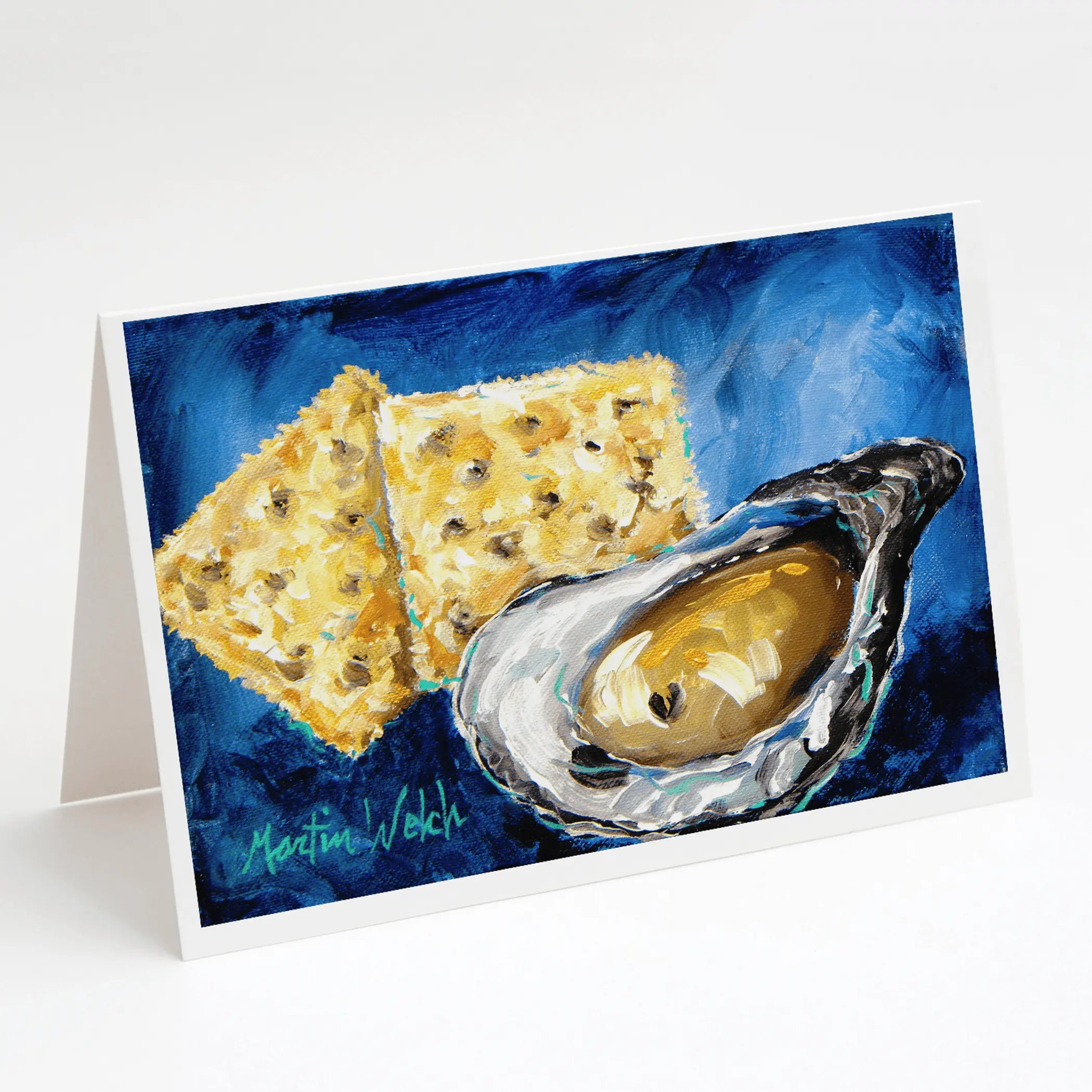 Oysters Two Crackers Greeting Cards Pack of 8 Caroline's Treasures