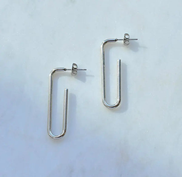 PARKER SILVER PAPER CLIP EARRINGS Mai Desiree