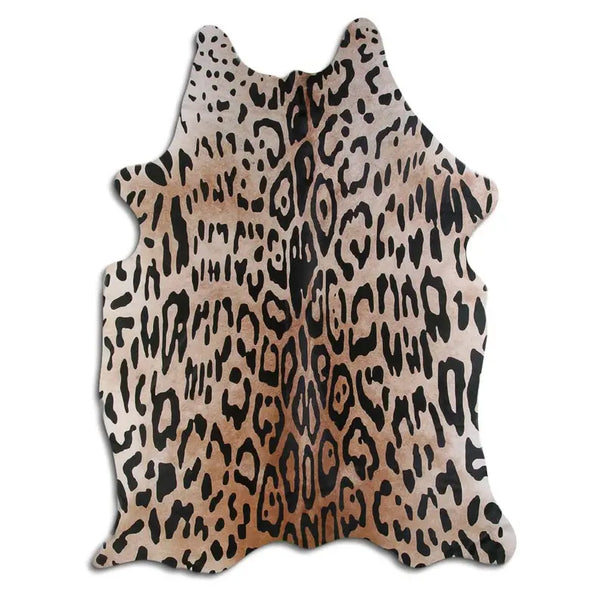 PRINTED HAIR ON COWHIDE AMAZON JAGUAR ON BEIGE MODA-DBK