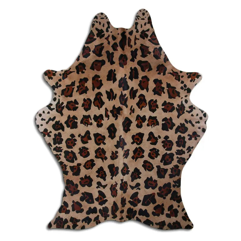 PRINTED HAIR ON COWHIDE WILD CAT ON BEIGE MODA-DBK