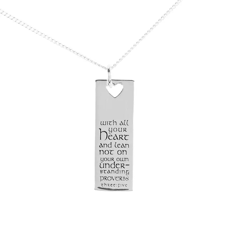 PROVERBS 3:5 TAG  1-3/16L SILVR PLT 18" Dicksons Inc