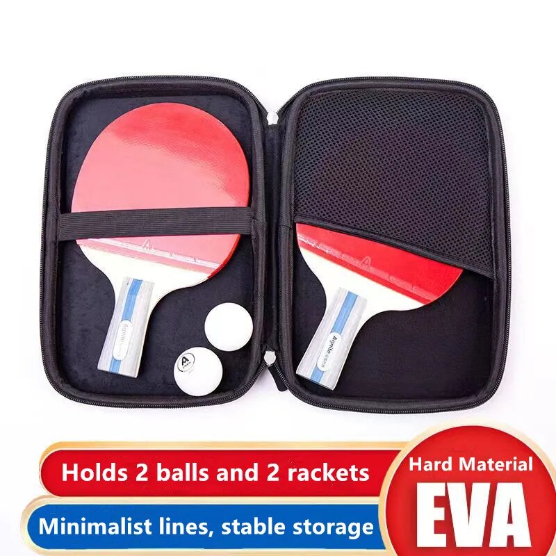 PURSUNA High Quality Table Tennis Bag Racket Bag Square Portable Handbag Wear-Resistant Protective Bag For Ping Pong Paddle