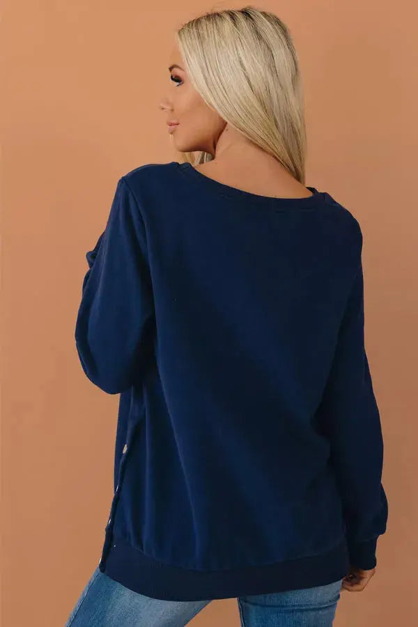 Pacan Pie Casual Button Detail Sweater Stay Warm in Style