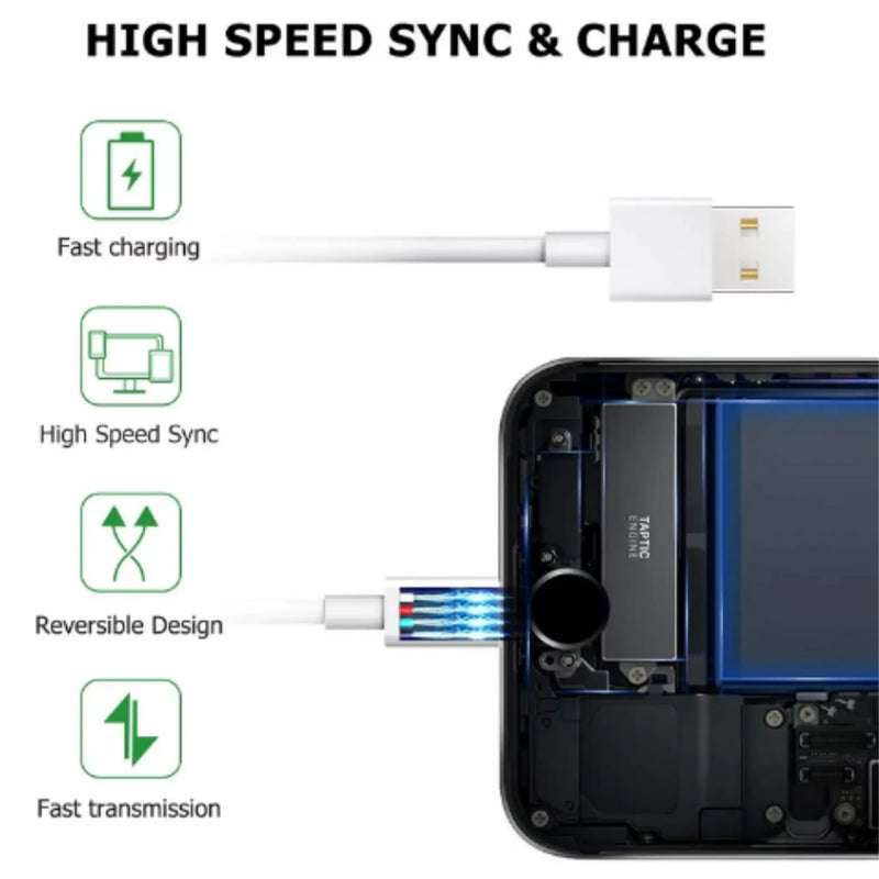 Pack of 2 Long 10FT Charger Cable Cords for iPhone Indoor Outdoor