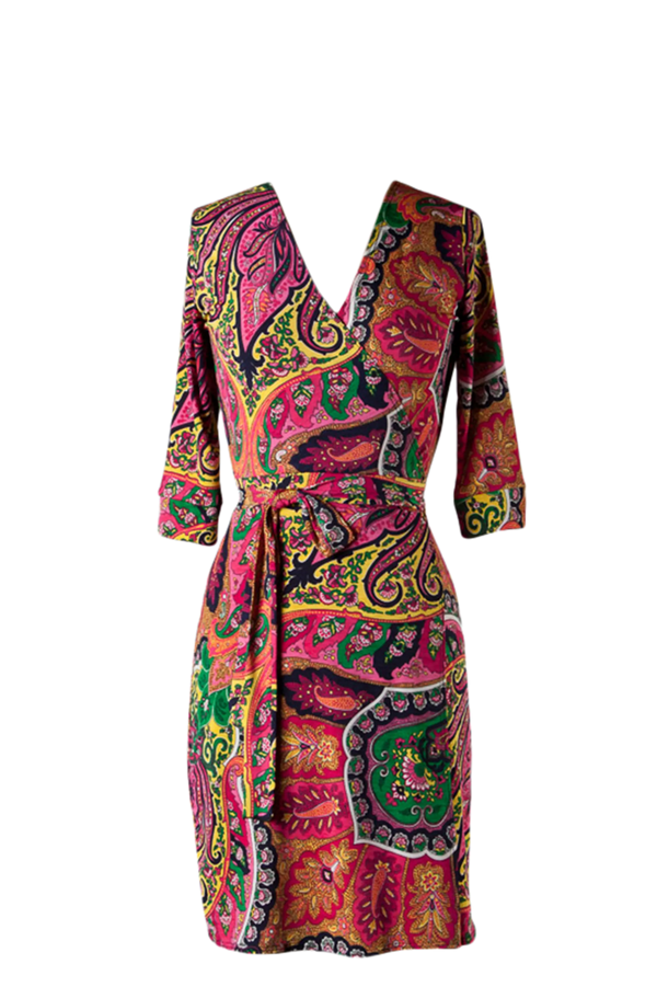 Paisley Print Wrap Dress SurelyMine