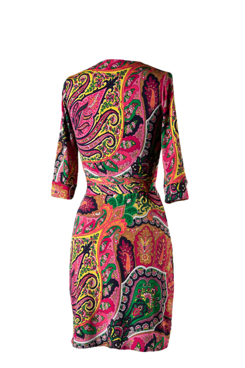 Paisley Print Wrap Dress SurelyMine