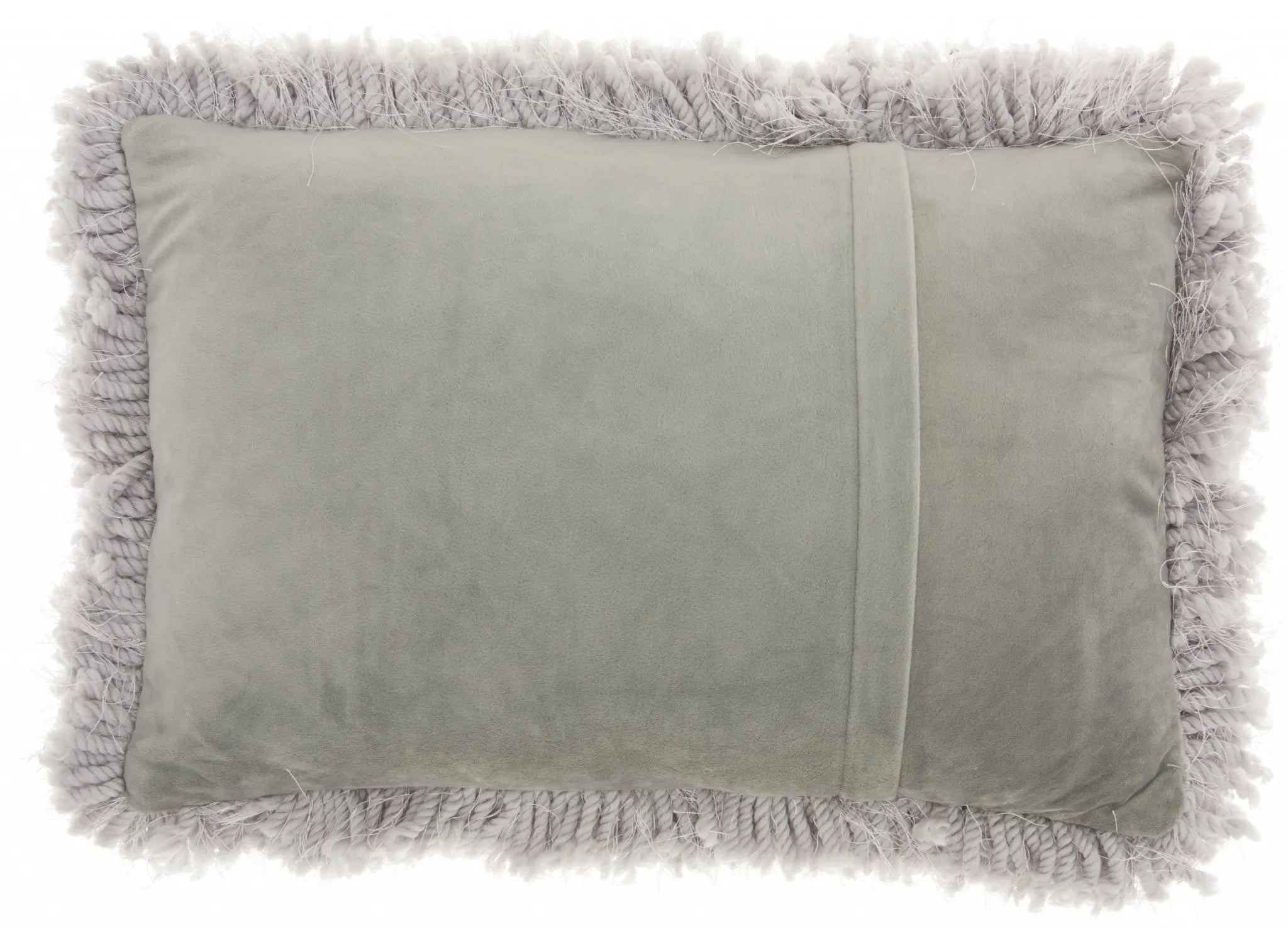 Pale Gray Knubby Plush Lumbar Throw Pillow - GreatEagleInc