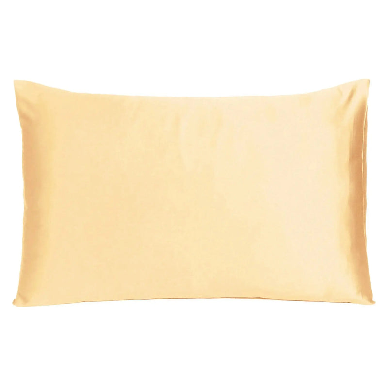 Pale Peach Dreamy Set Of 2 Silky Satin Standard Pillowcases Homeroots Bed & Bath