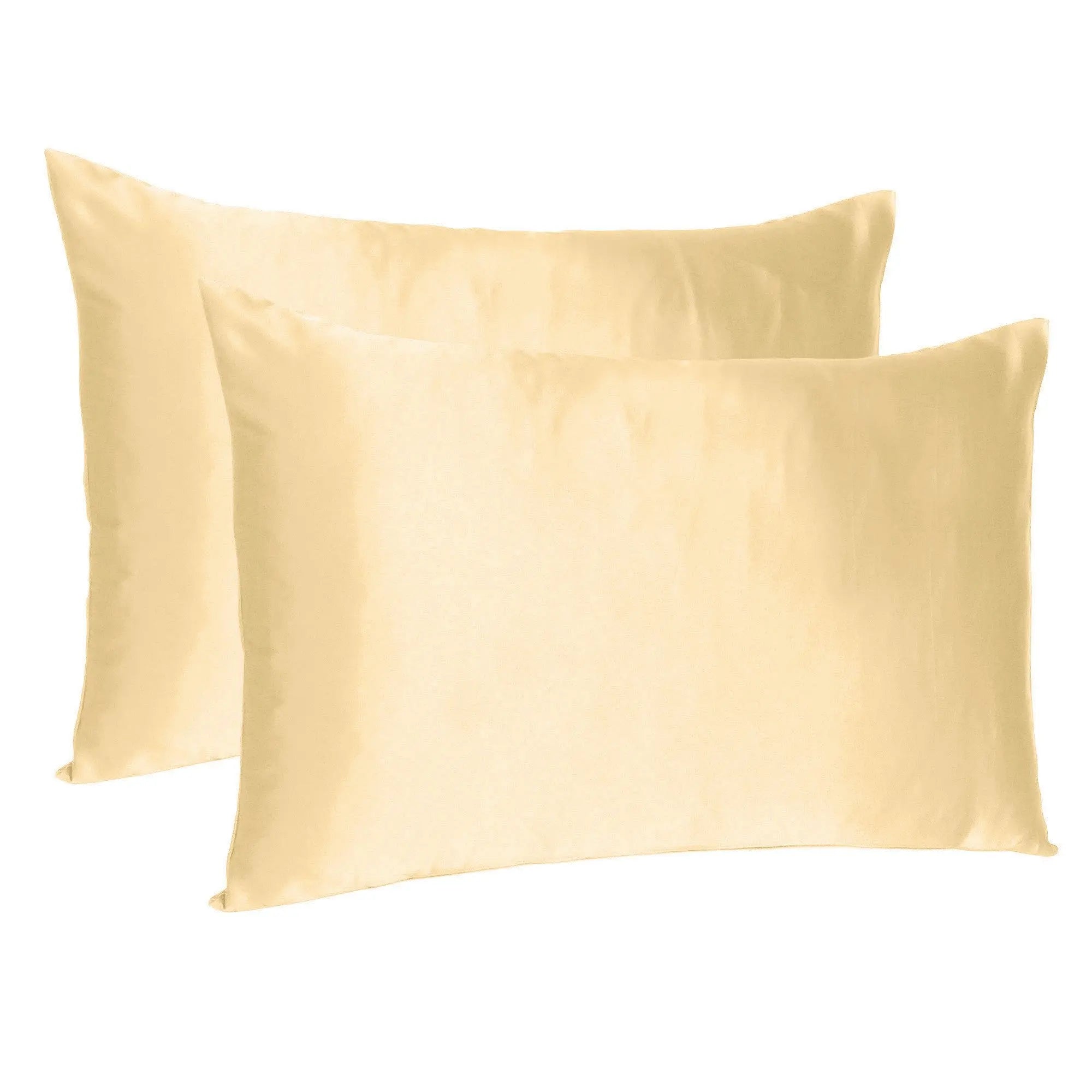Pale Peach Dreamy Set Of 2 Silky Satin Standard Pillowcases Homeroots Bed & Bath