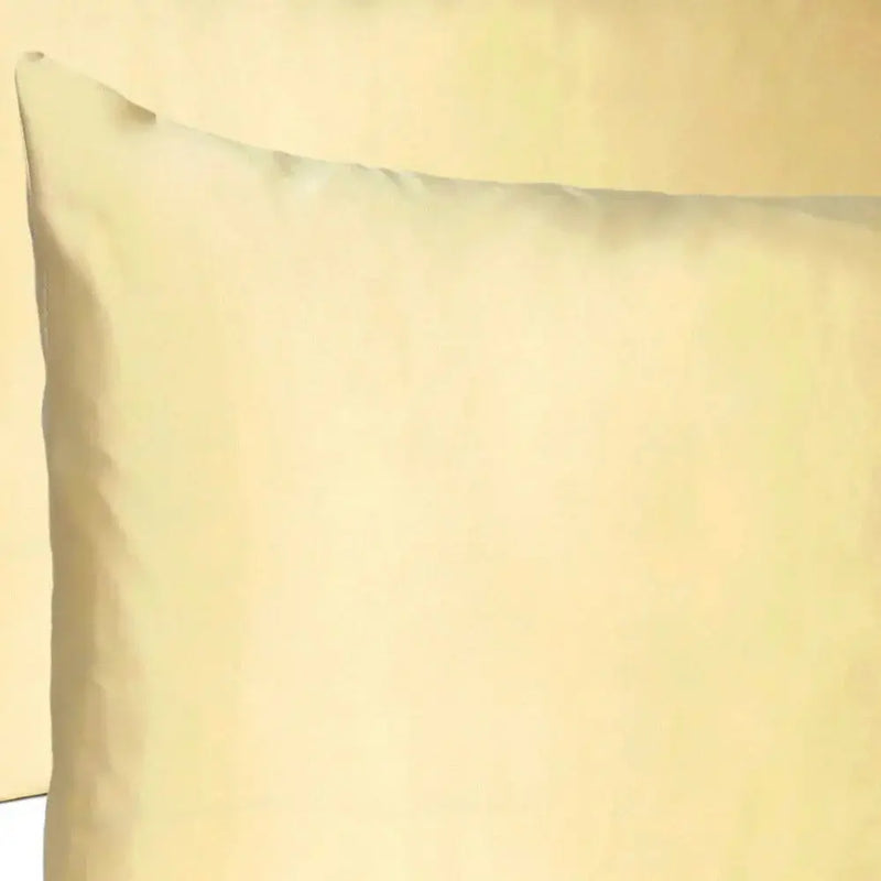Pale Yellow Dreamy Set Of 2 Silky Satin Standard Pillowcases Homeroots Bed & Bath
