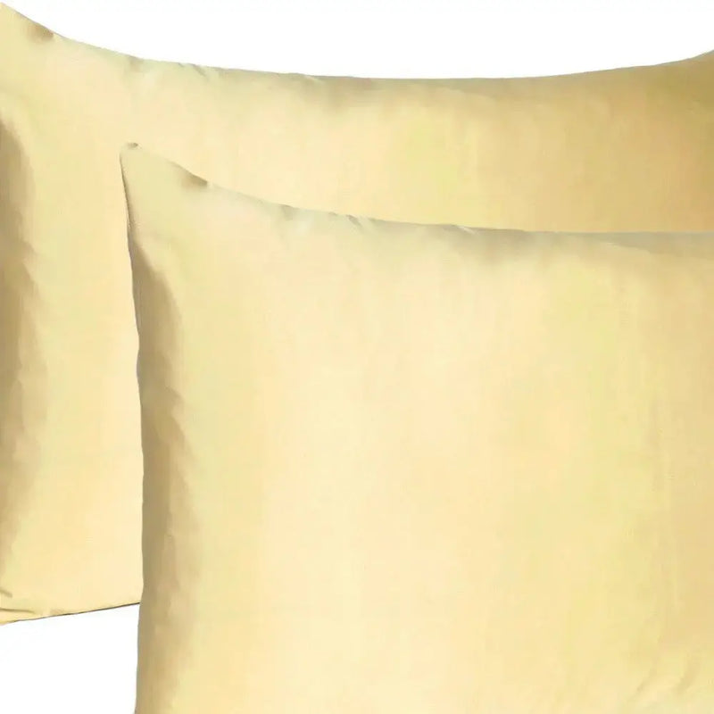 Pale Yellow Dreamy Set Of 2 Silky Satin Standard Pillowcases Homeroots Bed & Bath