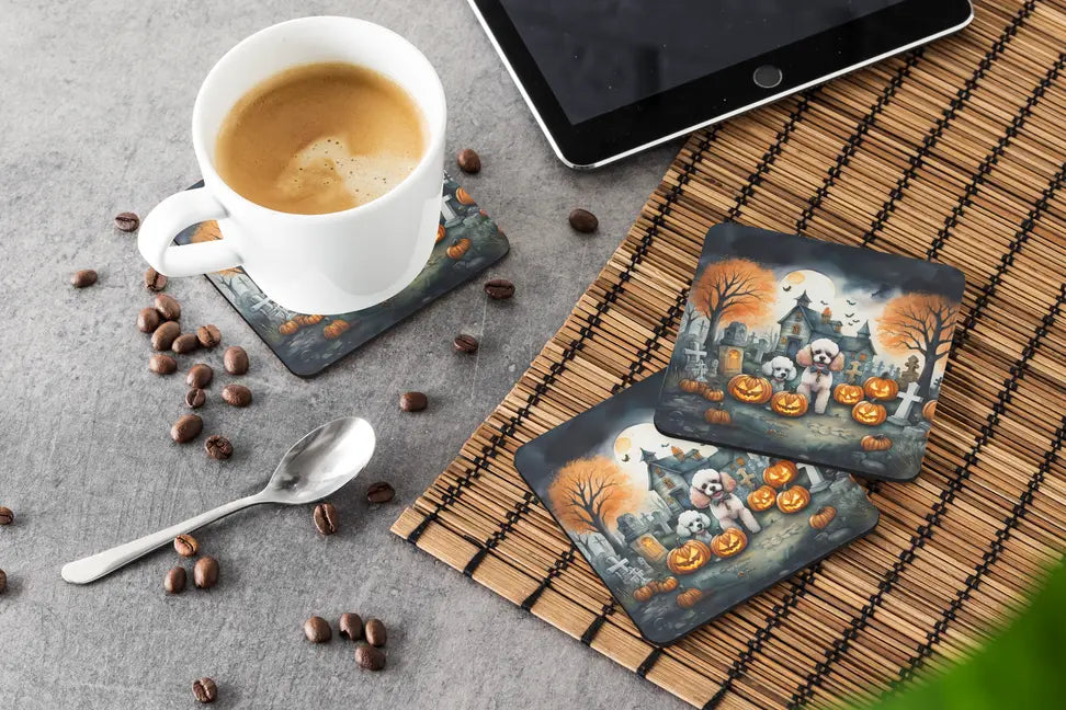 Papillon Spooky Halloween Foam Coasters Caroline's Treasures