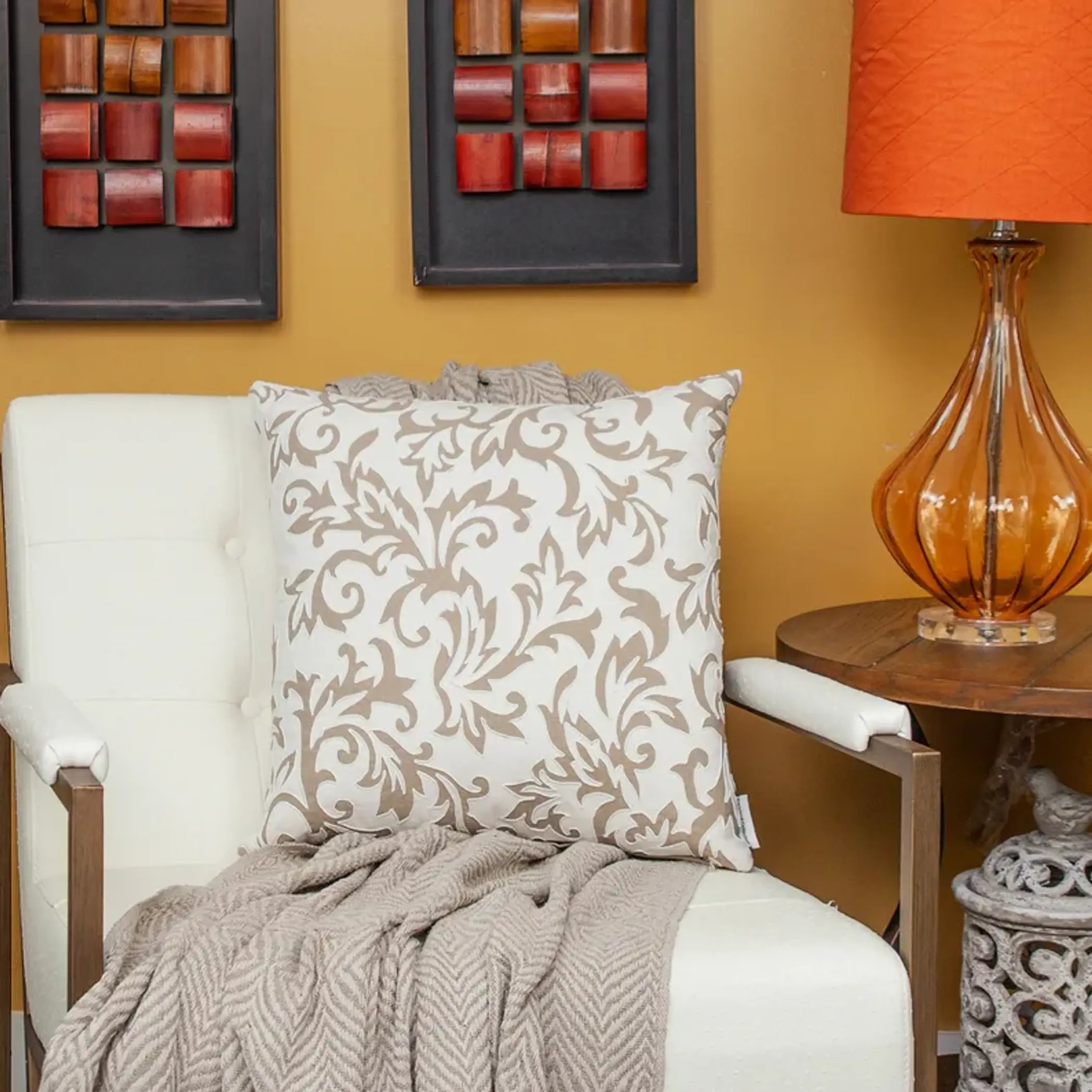 Parkland Collection Cairo Beige Throw Pillow Parkland Collection