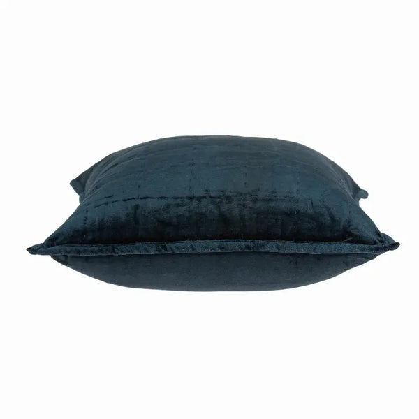 Parkland Collection Cerro Dark Blue Solid Quilted Throw Pillow Parkland Collection