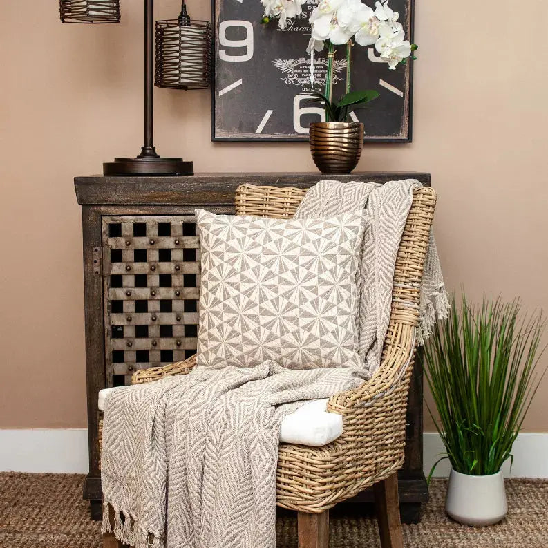 Parkland Collection Dorri Transitional Beige Throw Pillow Parkland Collection