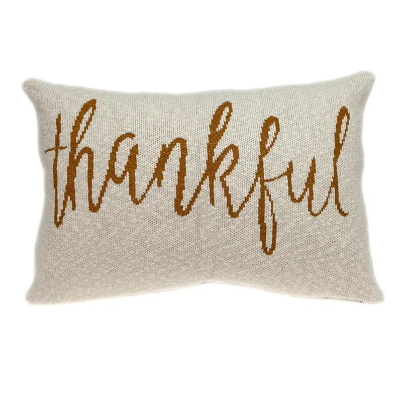 Parkland Collection Gold_Thankful Transitional Beige Throw Pillow Parkland Collection