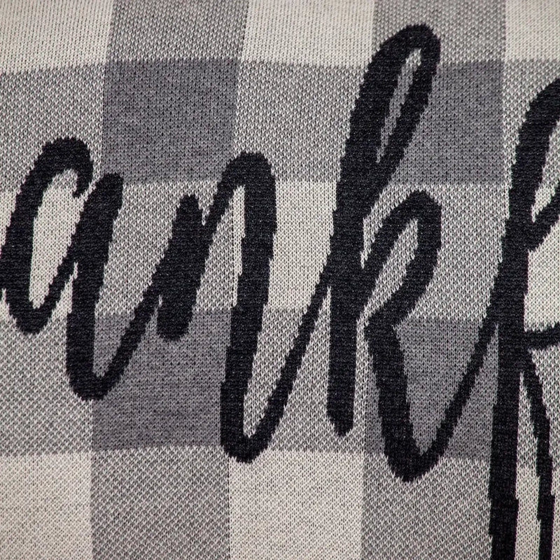 Parkland Collection Gray_Thankful Transitional Gray Throw Pillow Parkland Collection