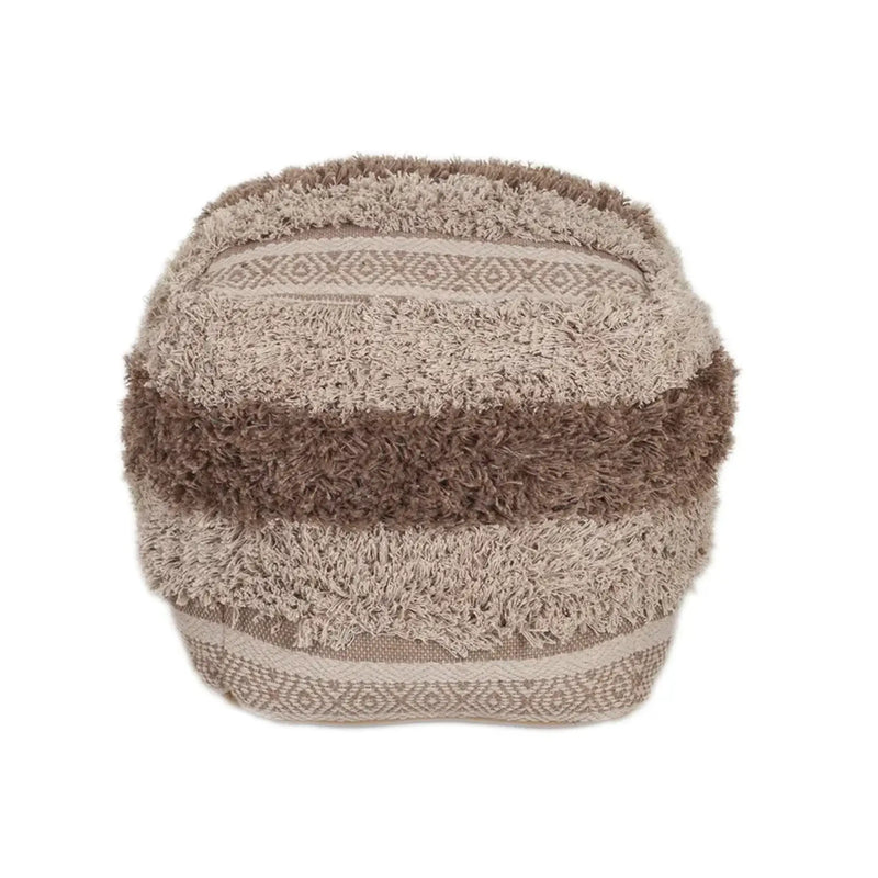 Parkland Collection Iliya Transitional Beige Pouf Parkland Collection