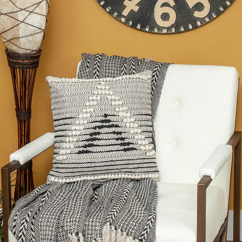 Parkland Collection Janice Bohemian Beige Pillow Cover With Poly Insert Parkland Collection