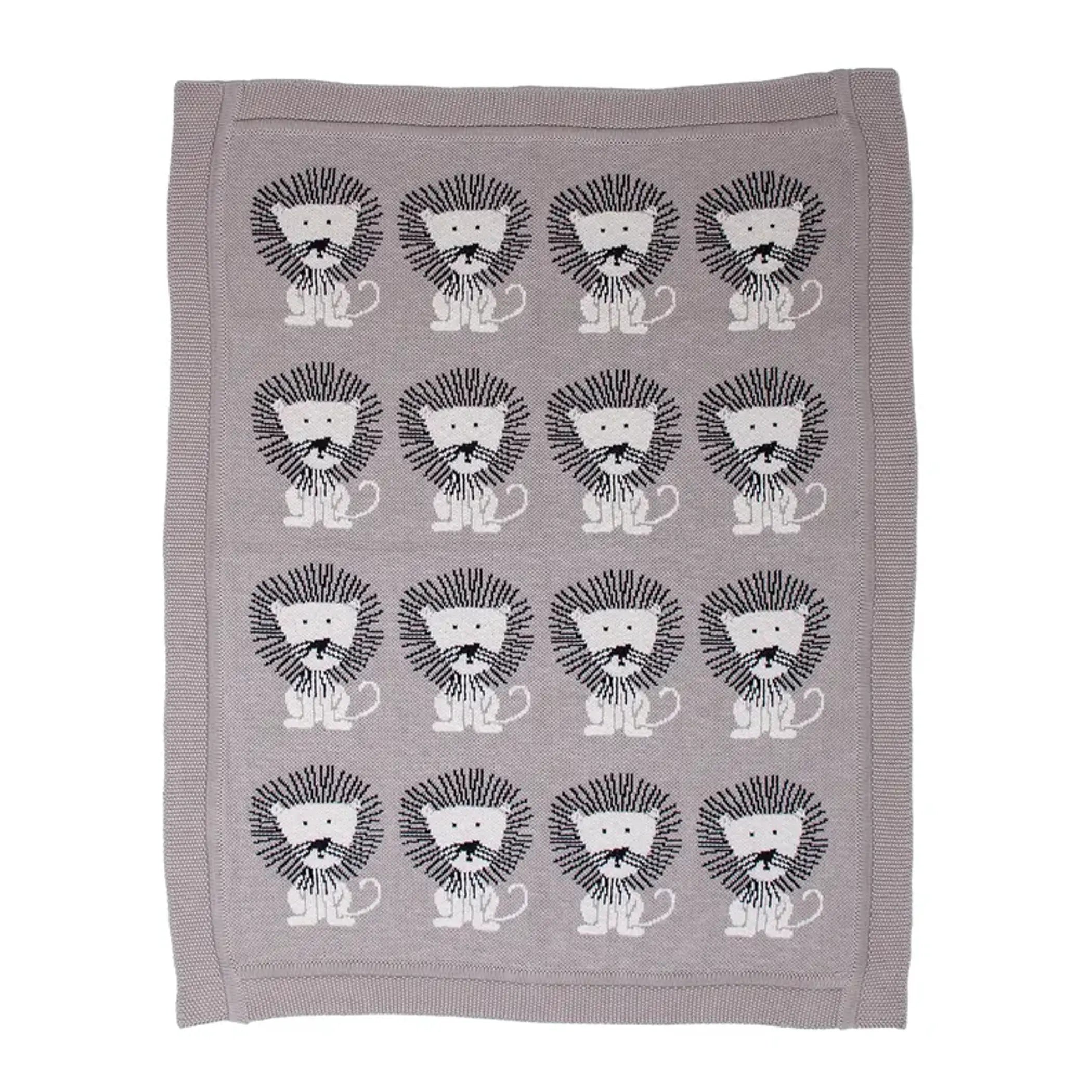 Parkland Collection Lion King Transitional Light Gray Kinitted 32" X 40"  Baby Blanket Parkland Collection