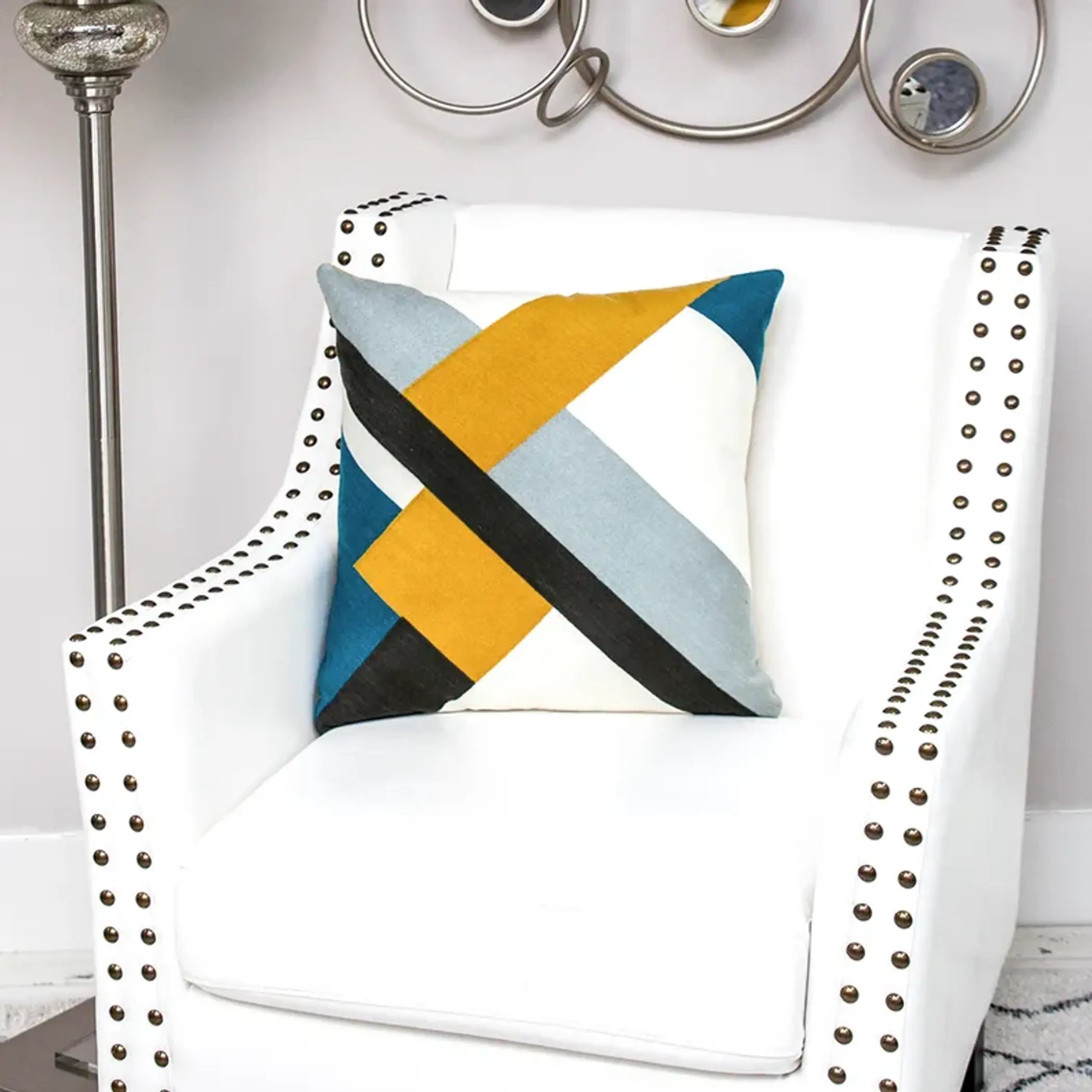 Parkland Collection Lumen Contemporary Multicolor Pillow Cover With Poly Insert Parkland Collection