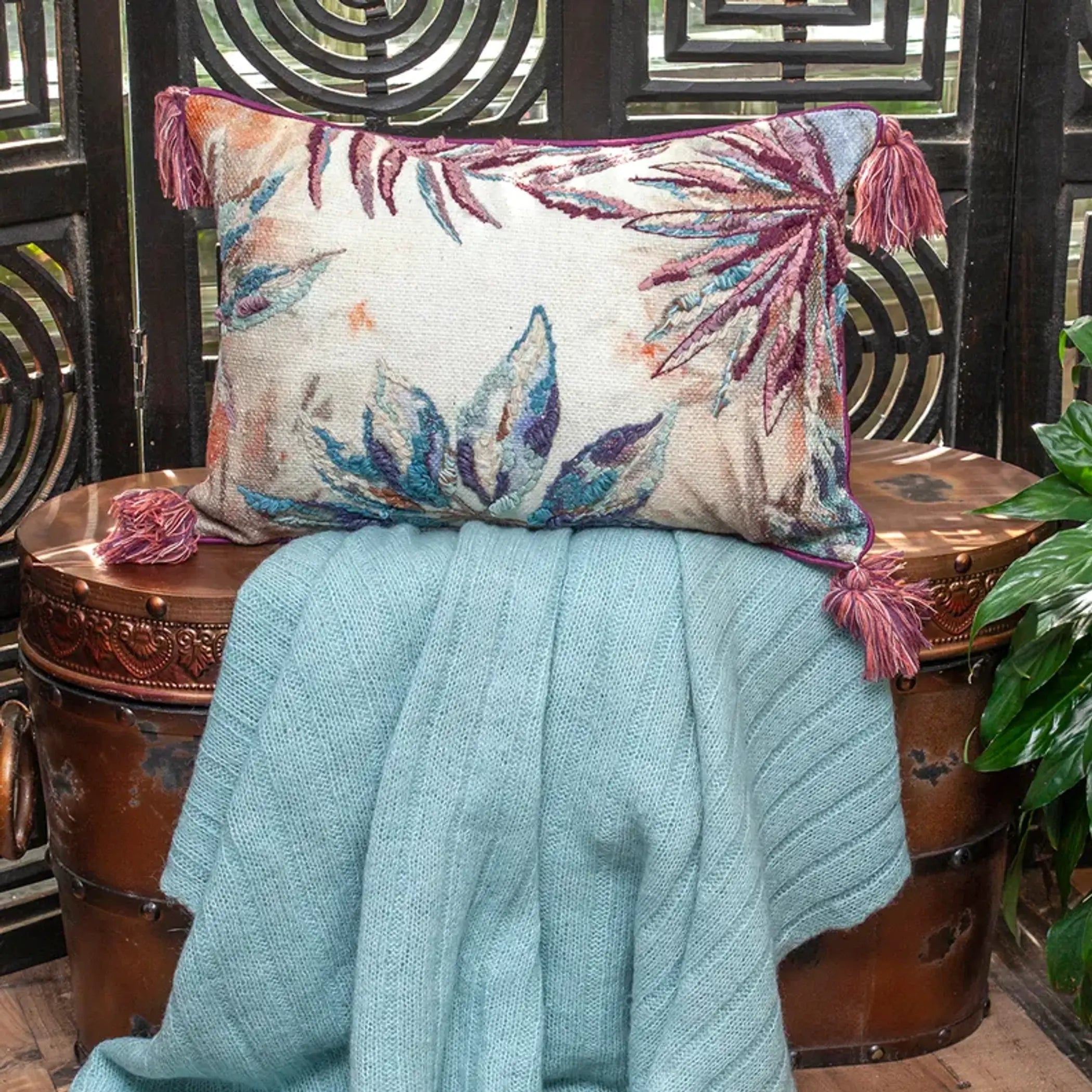 Parkland Collection Lydia Accent Multicolor Pillow Cover With Poly Insert Parkland Collection