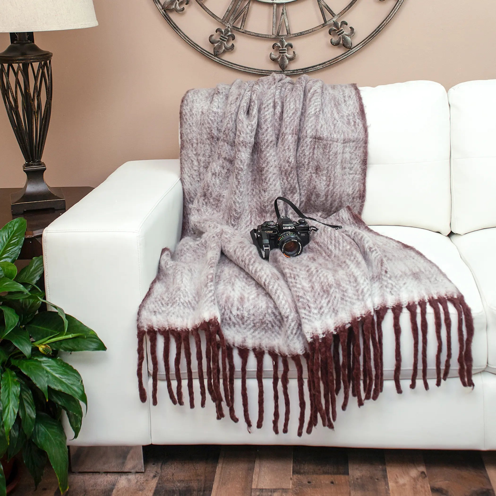 Parkland Collection Nagar Transitional Purple 52" x 67" WOVEN HANDLOOM Throw Parkland Collection