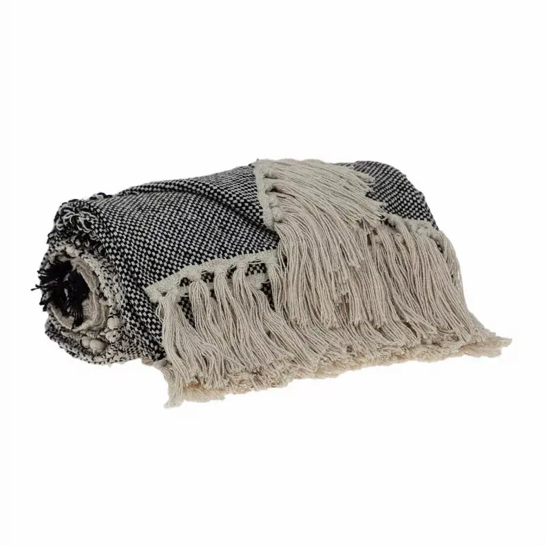 Parkland Collection Palak Eclectic Beige 52" x 67" WOVEN HANDLOOM Throw Parkland Collection