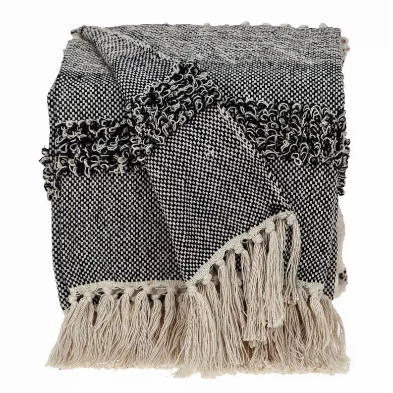 Parkland Collection Palak Eclectic Beige 52" x 67" WOVEN HANDLOOM Throw Parkland Collection