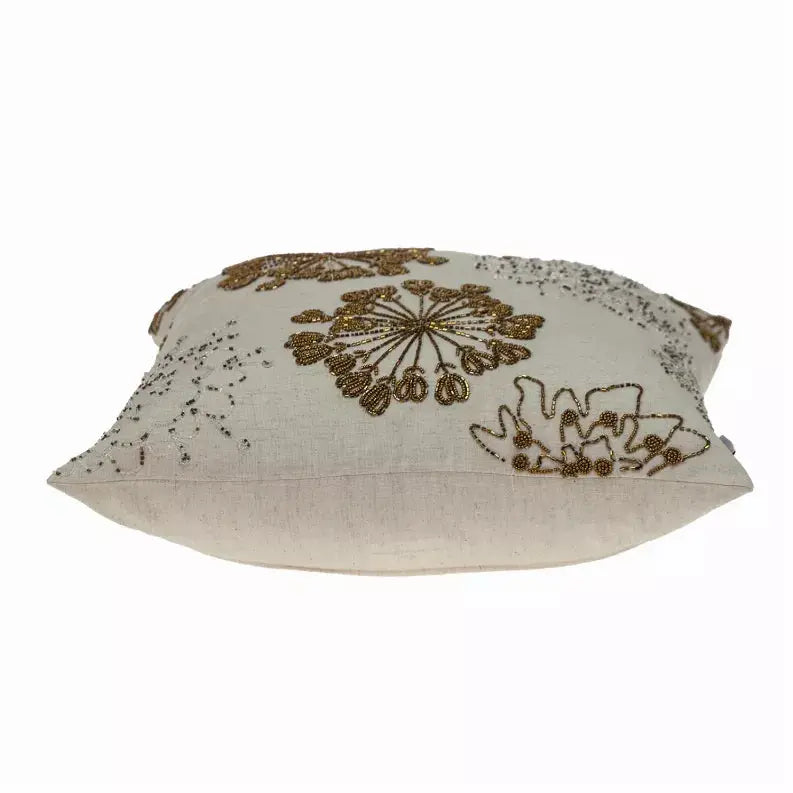 Parkland Collection Periwinkle Transitional Beige & Copper Throw Pillow Parkland Collection