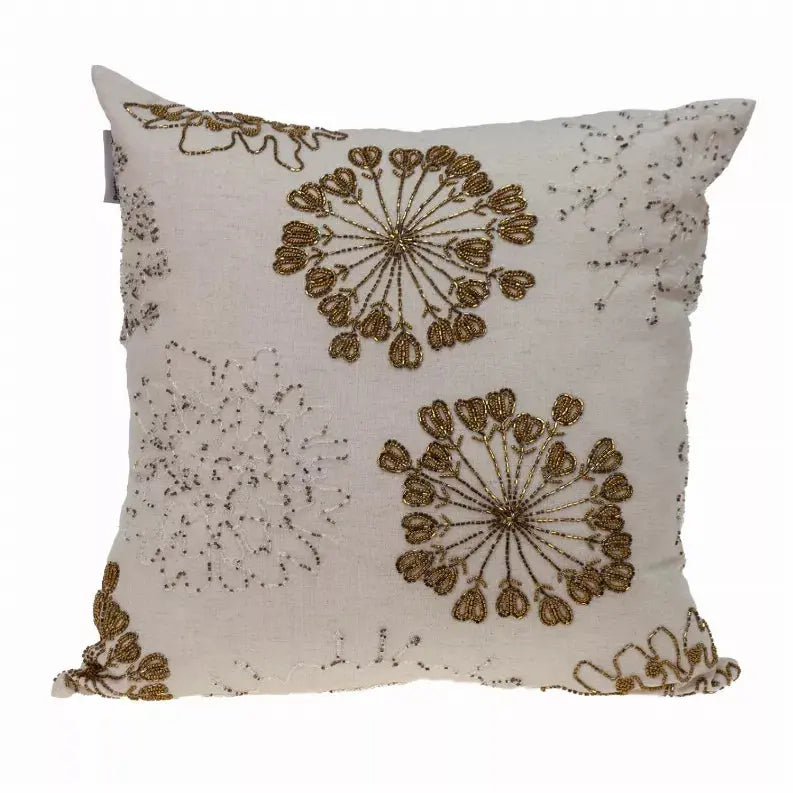 Parkland Collection Periwinkle Transitional Beige & Copper Throw Pillow Parkland Collection