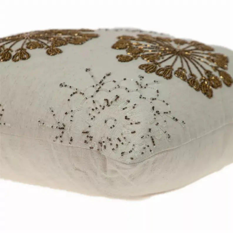 Parkland Collection Periwinkle Transitional Beige & Copper Throw Pillow Parkland Collection
