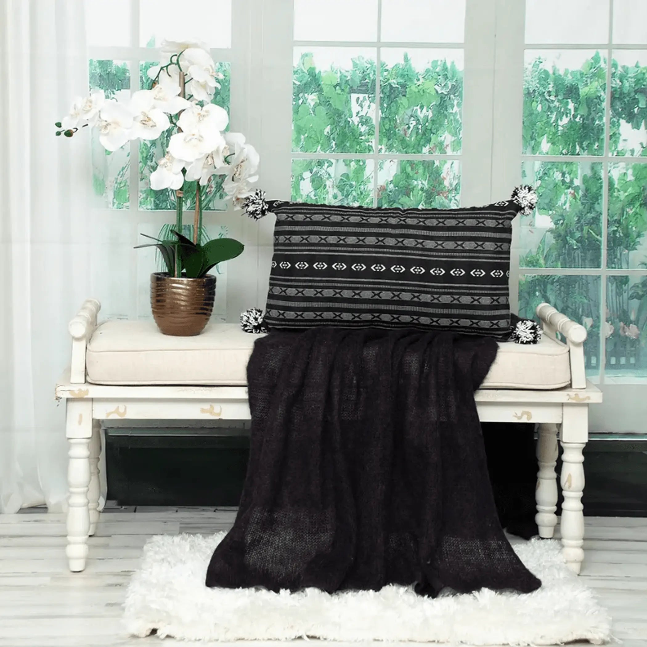 Parkland Collection Raven Transitional Black Throw Pillow Parkland Collection