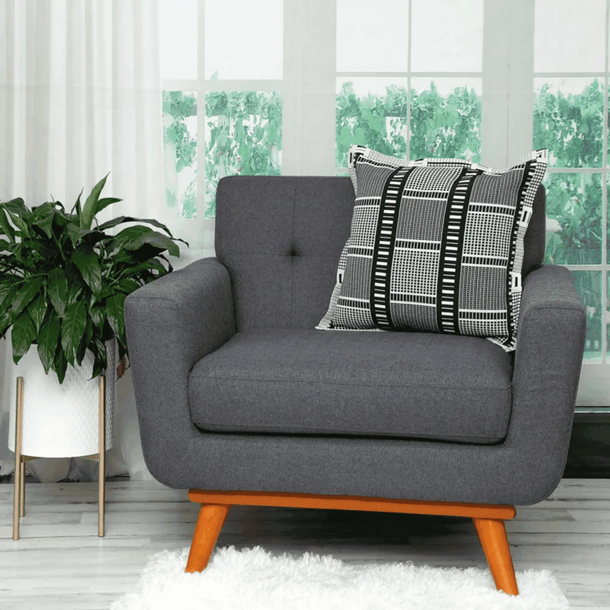 Parkland Collection Tamara Transitional Black Throw Pillow Parkland Collection
