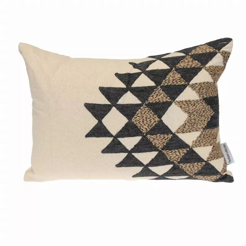 Parkland Collection Transitional Geometric Beige 14" x 20" Pillow Parkland Collection