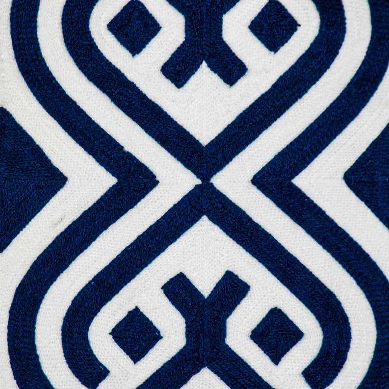 Parkland Collection Transitional Geometric Blue Square 20" x 20" Pillow Parkland Collection