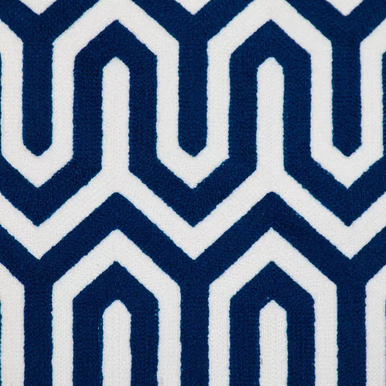 Parkland Collection Transitional Geometric Blue Square 20" x 20" Pillow Parkland Collection