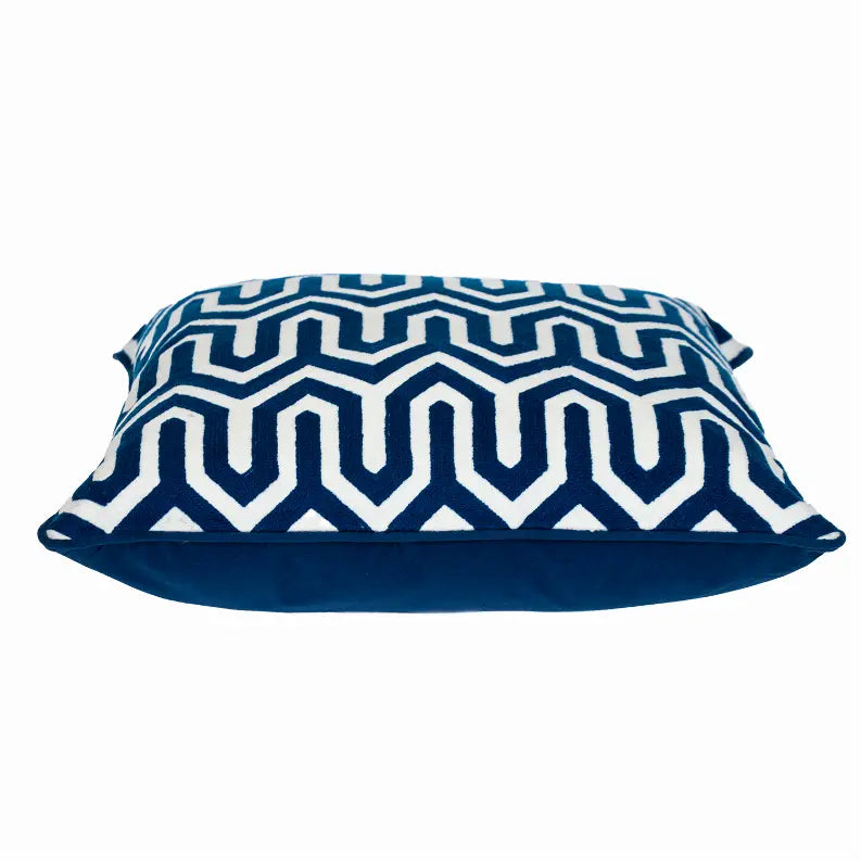 Parkland Collection Transitional Geometric Blue Square 20" x 20" Pillow Parkland Collection