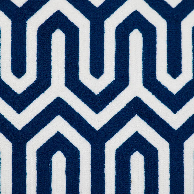 Parkland Collection Transitional Geometric Blue Square 20" x 20" Pillow Parkland Collection