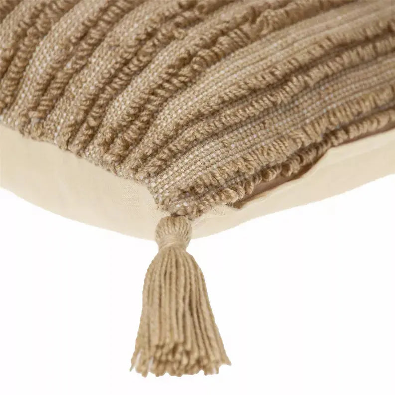 Parkland Collection Transitional Multiple Lines Beige 14" x 20" Pillow Parkland Collection