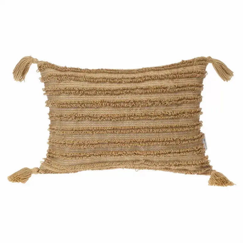 Parkland Collection Transitional Multiple Lines Beige 14" x 20" Pillow Parkland Collection