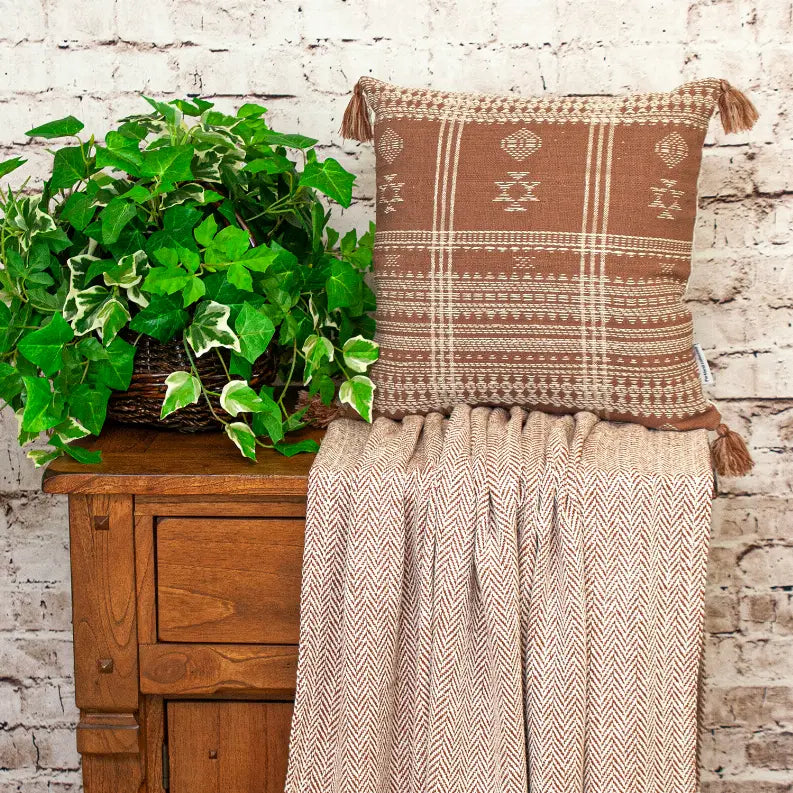 Parkland Collection Transitional Tribal Square 18" x 18" Pillow Parkland Collection