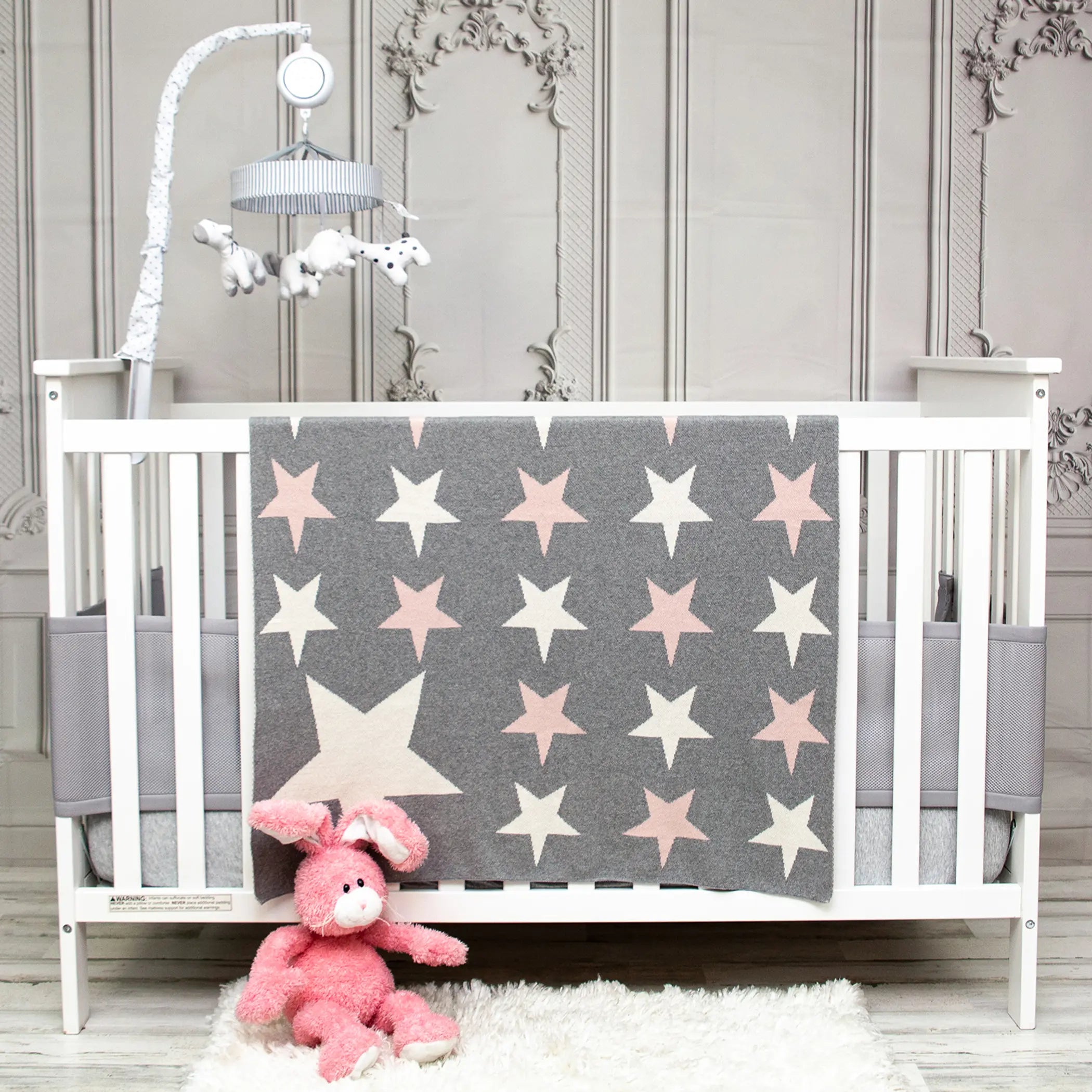 Parkland Collection Twinkle Stars Transitional KNITTED 32" X 40" Baby Blanket Parkland Collection