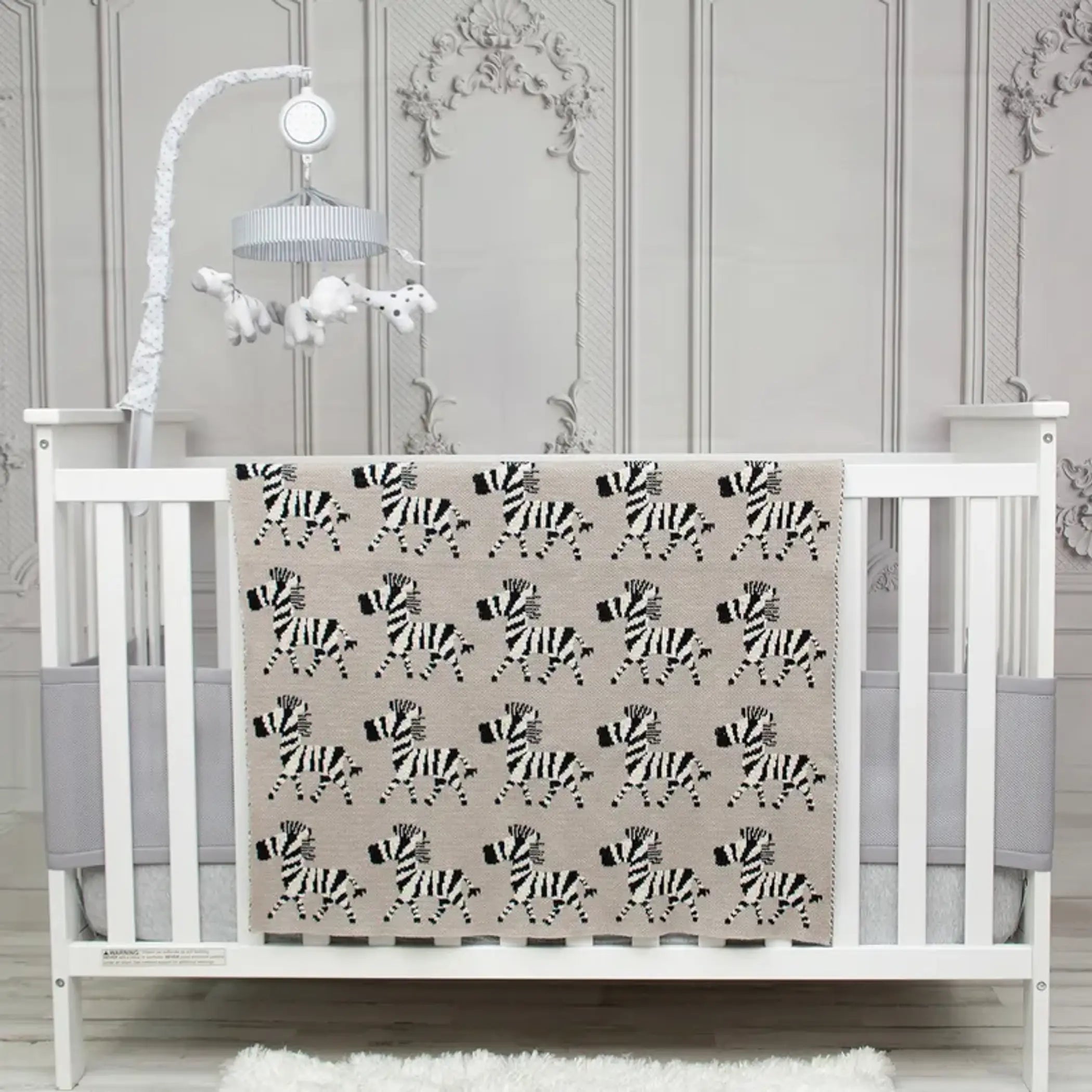 Parkland Collection Zara Transitional Gray Kinitted 32" X 40"  Baby Blanket Parkland Collection
