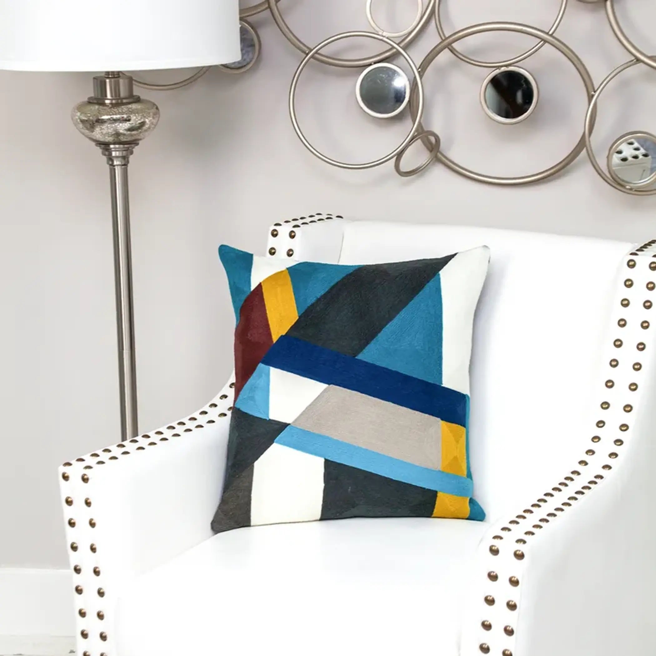 Parkland Collection Zenza Contemporary Multicolor Pillow Cover With Poly Insert Parkland Collection