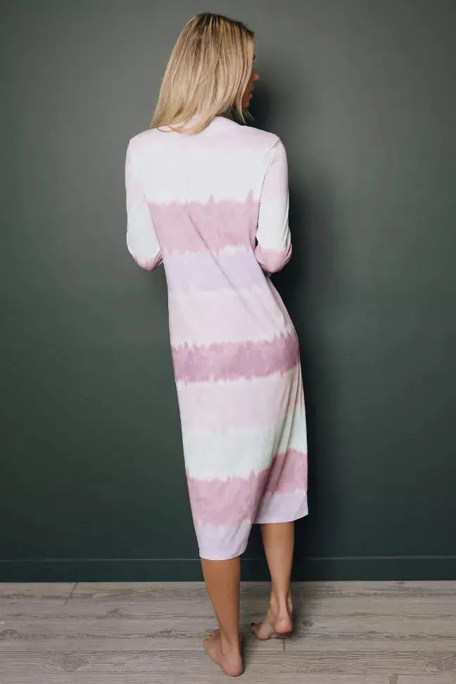 Party For Two Striped Duster Cardigan Stay Warm in Style