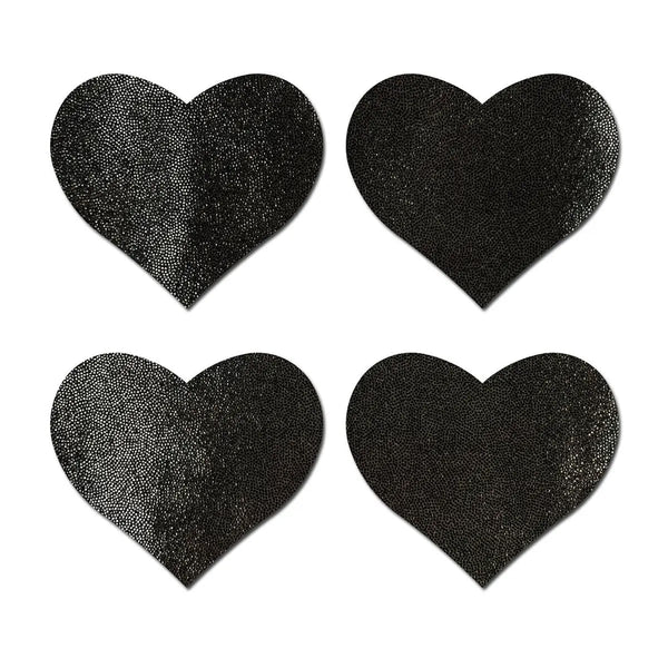 Pastease Petite Hearts 4pc - Black Pastease