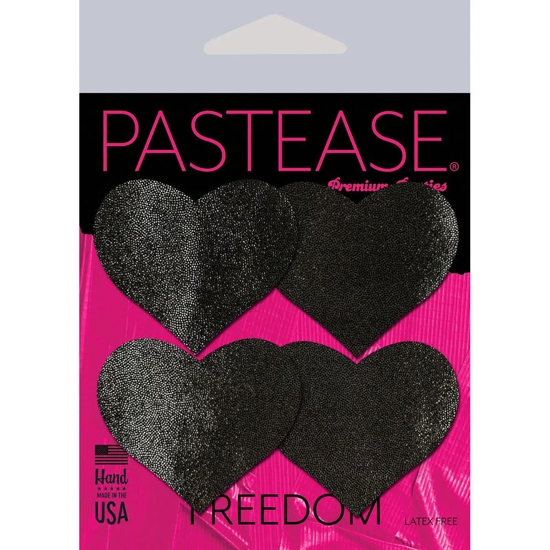 Pastease Petite Hearts 4pc - Black Pastease