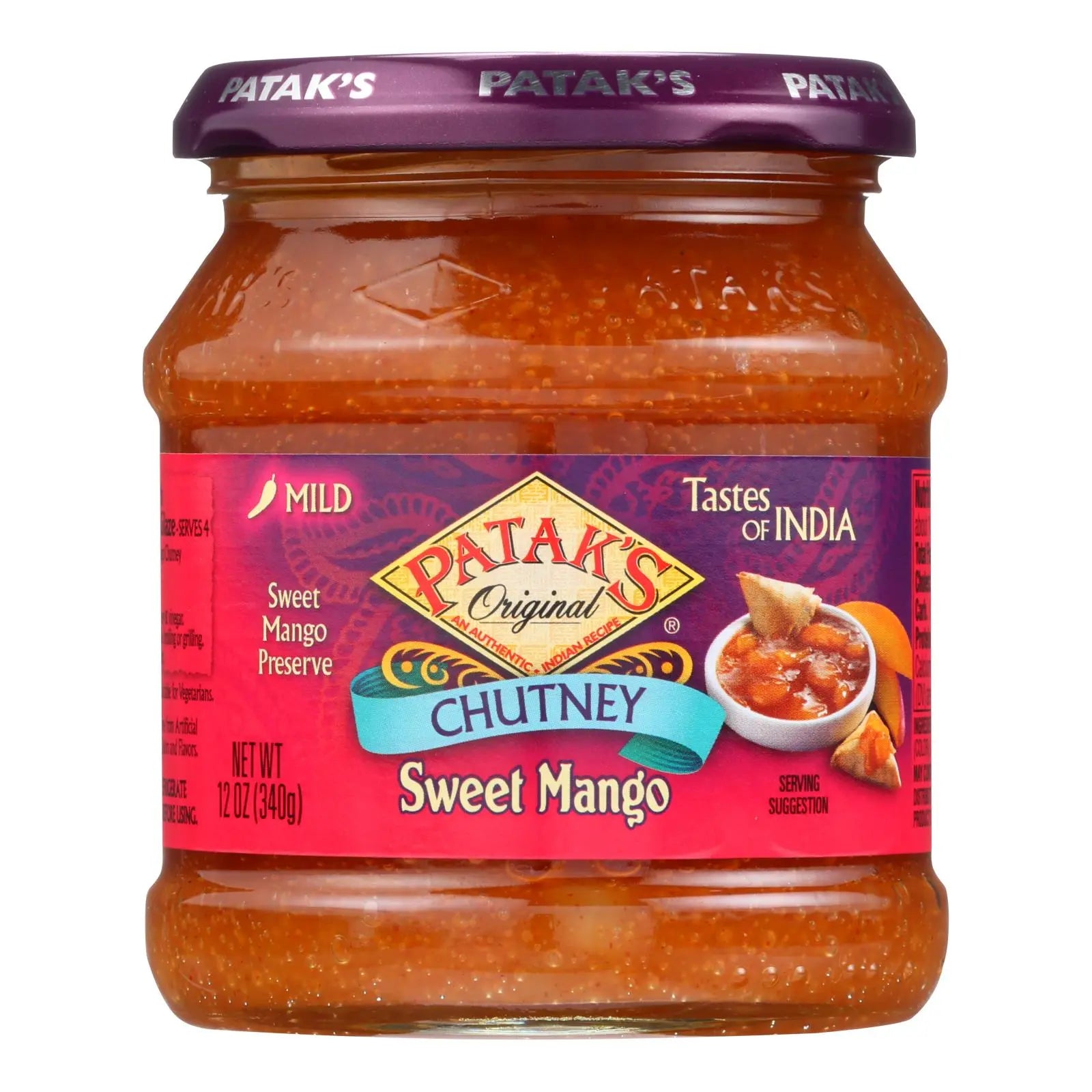 Pataks Chutney - Sweet Mango - Mild - 12 Oz - Case Of 6 Patak's